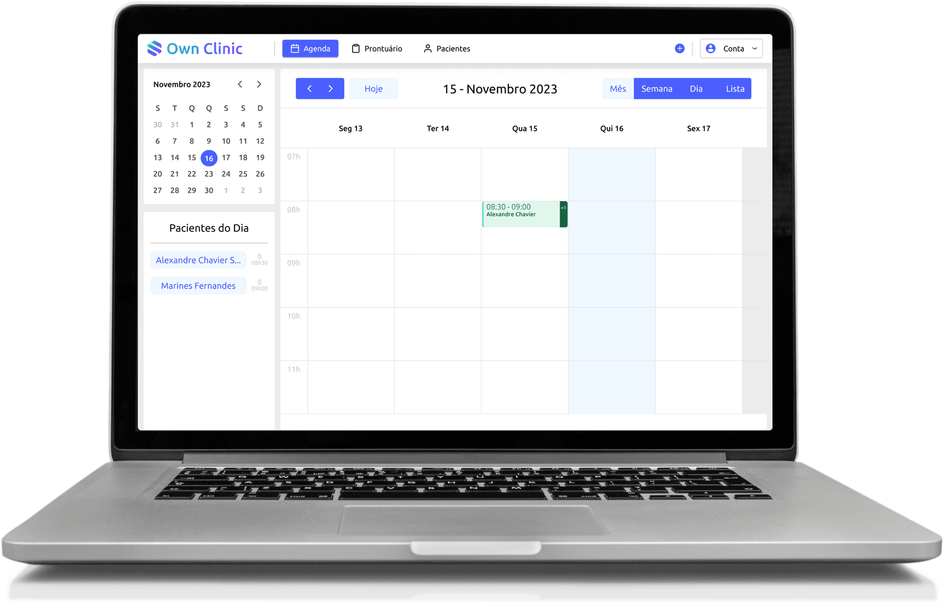 Laptop com o Sistema de Agendamento
