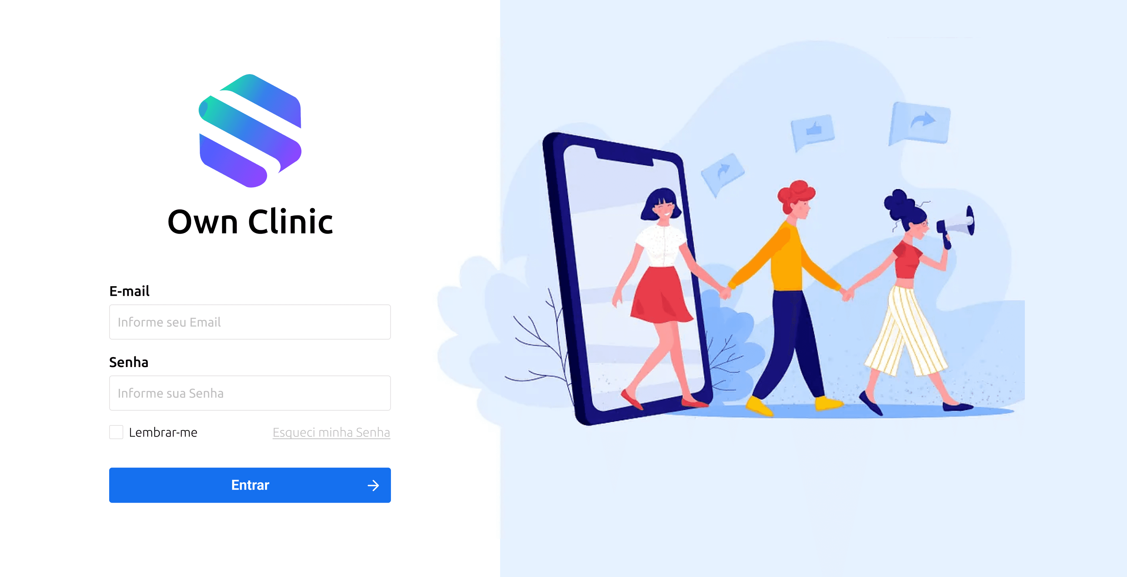 Página de login de um sistema da SoftOwn